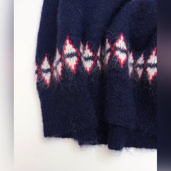 DOEN Harvest Fair Isle Knitted Sweater In Navy - Picture 11 of 15